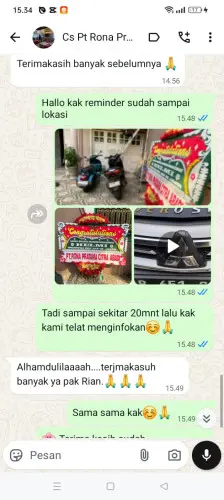 Testimonial Papan Bunga banyumekar